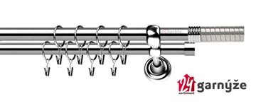 Kovové garnýže dvouřadé 19mm - ROMA Optima nerezové