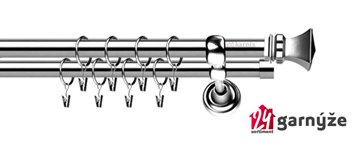 Kovové garnýže dvouřadé 19mm - ROMA Orto nerezové