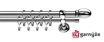 Kovové garnýže dvouřadé 19mm - ROMA ovál nerezové