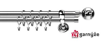 Kovové garnýže dvouřadé 19mm - ROMA Pico crystal nerezové