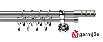 Kovové garnýže dvouřadé 19mm - ROMA Rosetti crystal nerezové