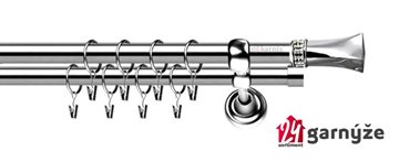 Kovové garnýže dvouřadé 19mm - ROMA Santiago crystal nerezové