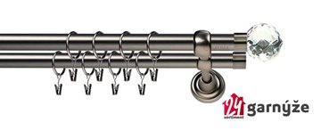 Kovové garnýže dvouřadé 19mm - ROMA Beluna crystal antracitové