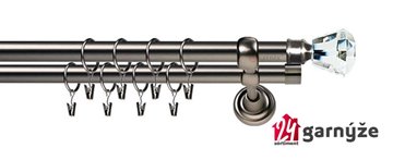 Kovové garnýže dvouřadé 19mm - ROMA Clarex crystal antracitové