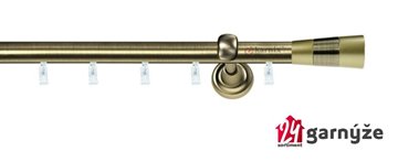 Kovové garnýže jednořadé 19mm - ASPEN DORIS mosazné