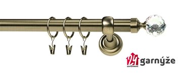 Kovové garnýže jednořadé 25mm - ROMA Beluna crystal 25mm mosazné