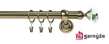 Kovové garnýže jednořadé 25mm - ROMA Clarex crystal 25mm mosazné