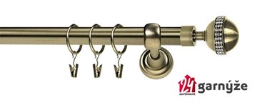 Kovové garnýže jednořadé 25mm - ROMA Globo crystal 25mm mosazné