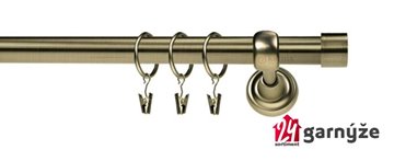 Kovové garnýže jednořadé 25mm - ROMA Luna 25mm mosazné