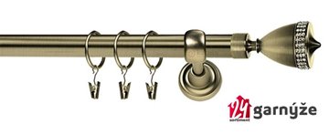 Kovové garnýže jednořadé 25mm - ROMA Piano crystal 25mm mosazné