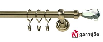 Kovové garnýže jednořadé 25mm - ROMA Travo crystal 25mm mosazné