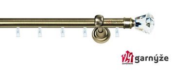 Kovové garnýže jednořadé 19mm - ASPEN CLAREX CRYSTAL mosazné