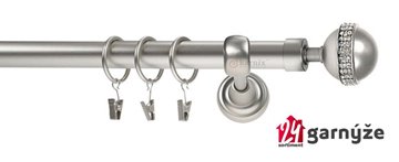 Kovové garnýže jednořadé 25mm - ROMA Globo crystal 25mm chromované