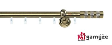 Kovové garnýže jednořadé 19mm - ASPEN LUMINO CRYSTAL mosazné