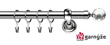 Kovové garnýže jednořadé 25mm - ROMA Beluna crystal 25mm nerezové