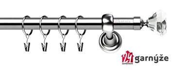 Kovové garnýže jednořadé 25mm - ROMA Clarex crystal 25mm nerezové