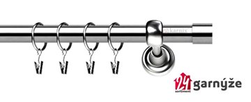 Kovové garnýže jednořadé 25mm - ROMA Luna 25mm nerezové