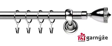 Kovové garnýže jednořadé 25mm - ROMA Piano crystal 25mm nerezové