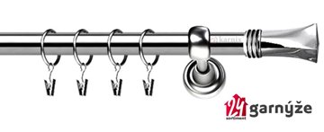 Kovové garnýže jednořadé 25mm - ROMA Porto 25mm nerezové