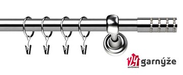 Kovové garnýže jednořadé 25mm - ROMA Rosseti crystal 25mm nerezové