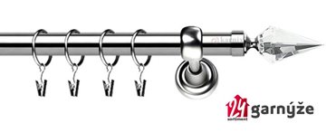 Kovové garnýže jednořadé 25mm - ROMA Veneto crystal 25mm nerezové