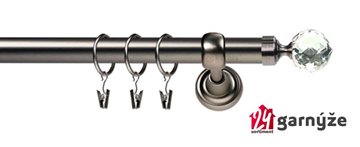 Kovové garnýže jednořadé 25mm - ROMA Beluna crystal 25mm antracitové