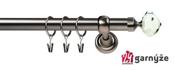 Kovové garnýže jednořadé 25mm - ROMA Blanka crystal 25mm antracitové