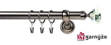 Kovové garnýže jednořadé 25mm - ROMA Clarex crystal 25mm antracitové