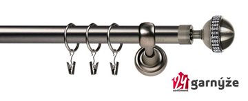 Kovové garnýže jednořadé 25mm - ROMA Globo crystal 25mm antracitové