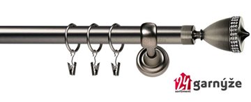 Kovové garnýže jednořadé 25mm - ROMA Piano crystal 25mm antracitové