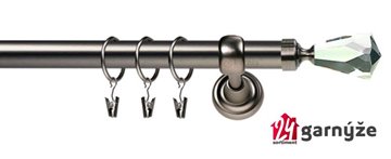 Kovové garnýže jednořadé 25mm - ROMA Travo crystal 25mm antracitové