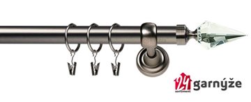 Kovové garnýže jednořadé 25mm - ROMA Veneto crystal 25mm antracitové