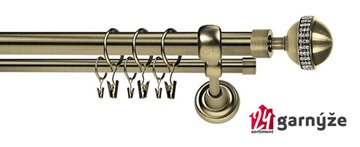 Kovové garnýže dvouřadé 25 a 19mm - ROMA Globi crystal mosazné