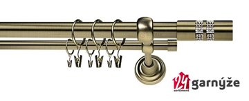 Kovové garnýže dvouřadé 25 a 19mm - ROMA Lanso crystal mosazné