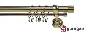 Kovové garnýže dvouřadé 25 a 19mm - ROMA Luna mosazné