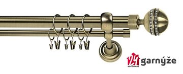 Kovové garnýže dvouřadé 25 a 19mm - ROMA Melba crystal mosazné