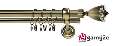 Kovové garnýže dvouřadé 25 a 19mm - ROMA Piano crystal mosazné