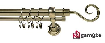 Kovové garnýže dvouřadé 25 a 19mm - ROMA Spirála mosazné