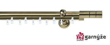 Kovové garnýže dvouřadé 19mm - ASPEN CYLINDER mosazné