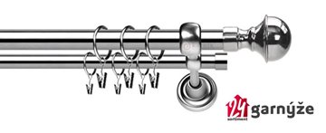 Kovové garnýže dvouřadé 25 a 19mm - ROMA Bela nerezové