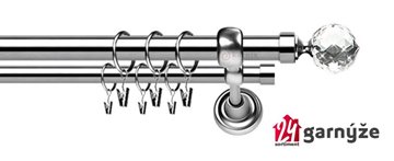 Kovové garnýže dvouřadé 25 a 19mm - ROMA Beluna crystal nerezové