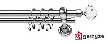 Kovové garnýže dvouřadé 25 a 19mm - ROMA Blanka crystal nerezové