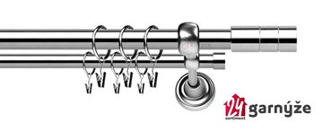 Kovové garnýže dvouřadé 25 a 19mm - ROMA Cylinder nerezové