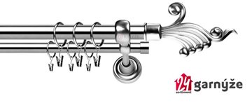 Kovové garnýže dvouřadé 25 a 19mm - ROMA Fantazie nerezové