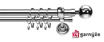 Kovové garnýže dvouřadé 25 a 19mm - ROMA Koule nerezové