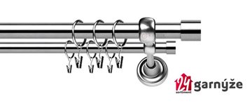 Kovové garnýže dvouřadé 25 a 19mm - ROMA Luna nerezové