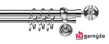 Kovové garnýže dvouřadé 25 a 19mm - ROMA Melba crystal nerezové