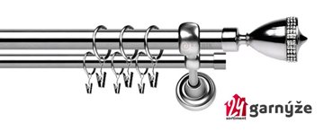 Kovové garnýže dvouřadé 25 a 19mm - ROMA Piano crystal nerezové