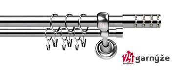 Kovové garnýže dvouřadé 25 a 19mm - ROMA Rosseti crystal nerezové