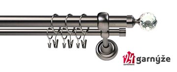 Kovové garnýže dvouřadé 25 a 19mm - ROMA Beluna crystal antracitové